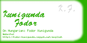 kunigunda fodor business card